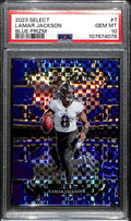 SOLD 172556 2023 Select Prizm Blue Refractor 7 Lamar Jackson 190/199 Concourse PSA 10 GEM MT