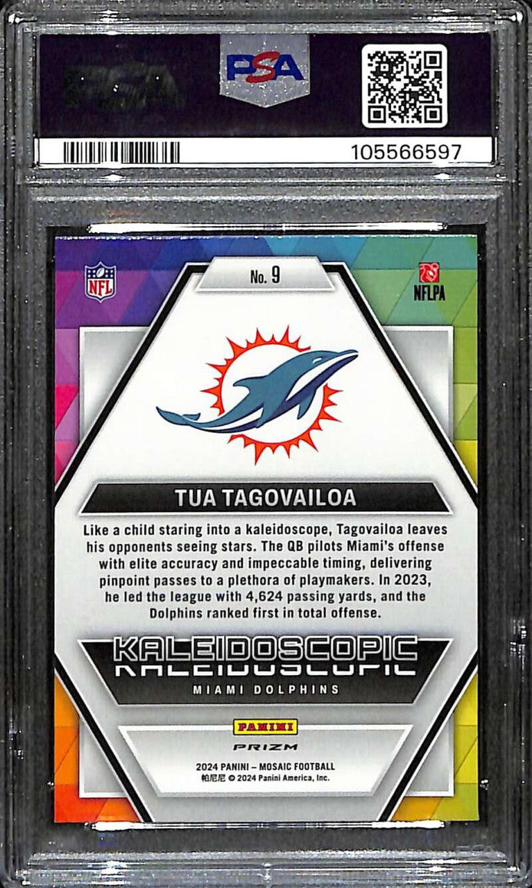 2024 Panini Mosaic Kaleidoscopic 9 Tua Tagovailoa PSA 10 GEM MT