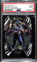2021 Select Prizm Zebra Die Cut 130 Russell Wilson Premier Level PSA 9 MINT