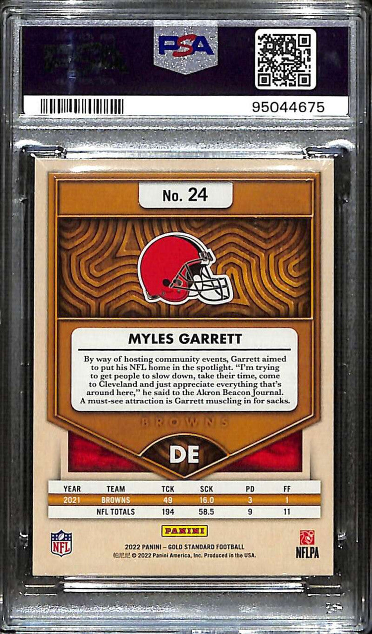 2022 Panini Gold Standard Sapphire 24 Myles Garrett 2/5 PSA 9 MINT