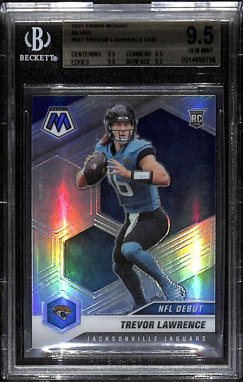 2021 Panini Mosaic Silver Refractor 241 Trevor Lawrence DEB Rookie BGS 9.5 GEM