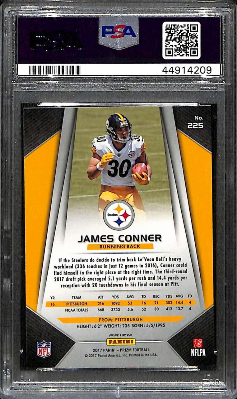 2017 Panini Prizm 225 James Conner PSA 10 GEM MT