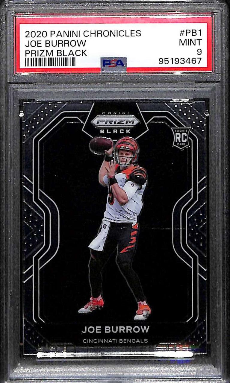 2020 Panini Prizm Black 1 Joe Burrow Rookie PSA 9 MINT