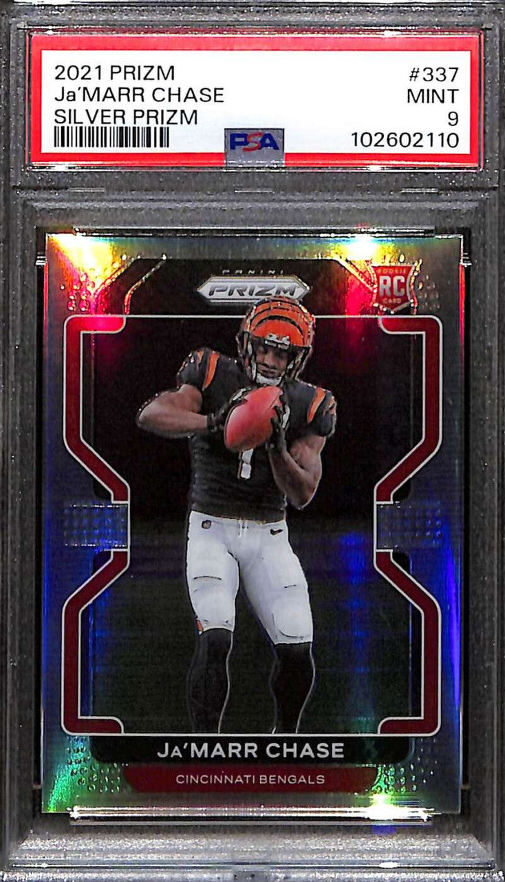 DELETE 172605 2021 Panini Prizm Prizms Silver Refractor 337 Ja'Marr Chase Rookie PSA 9 MINT