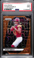 SOLD 172608 2024 Panini Prizm Prizms Lazer Refractor 347 Jayden Daniels Rookie PSA 9 MINT