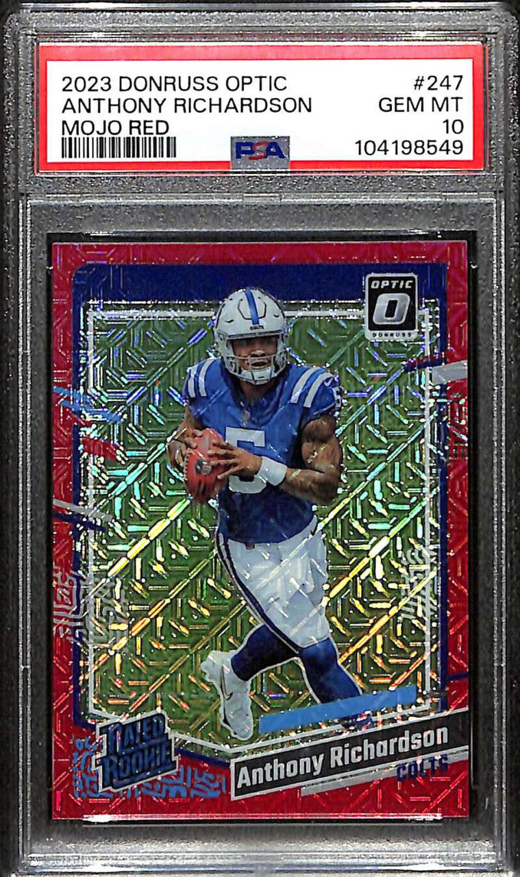 2023 Donruss Optic Red Mojo 247 Anthony Richardson RR Rated Rookie PSA 10 GEM