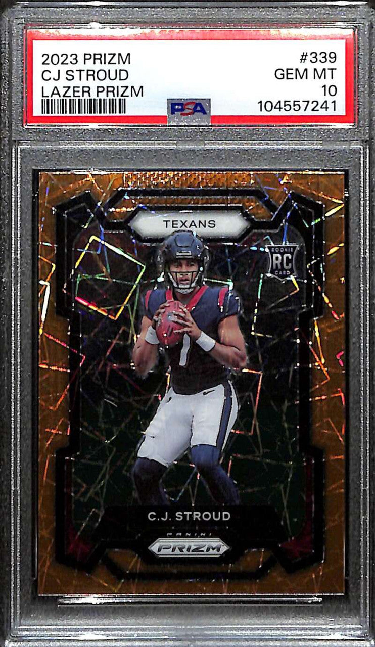 2023 Panini Prizm Prizms Lazer Refractor 339 CJ Stroud Rookie PSA 10 GEM MT
