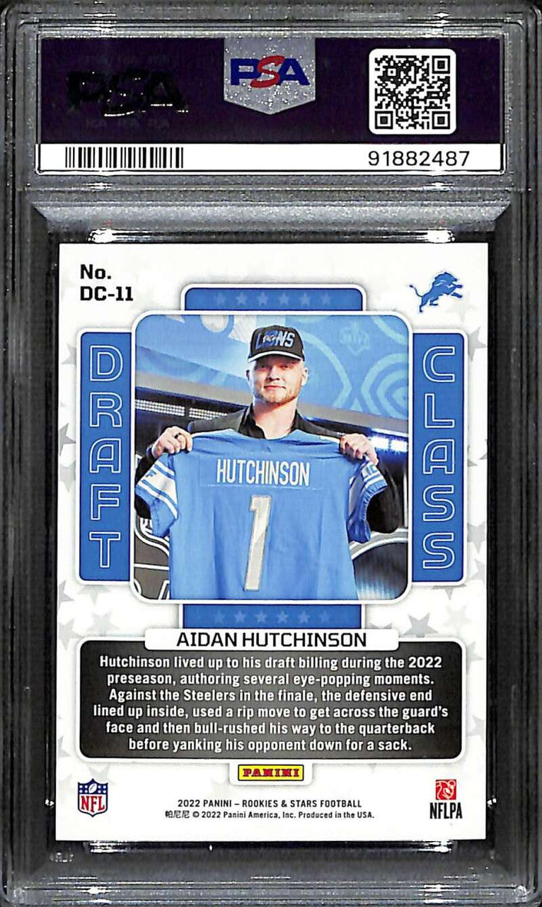 2022 Rookies and Stars Draft Class Gold Aidan Hutchinson Rookie 6/10 PSA 10 GEM