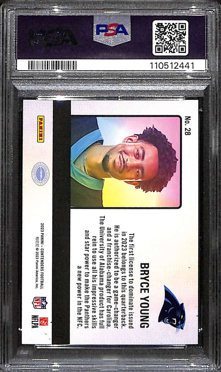 2023 Panini Contenders License to Dominate 28 Bryce Young Rookie PSA 10 GEM MT