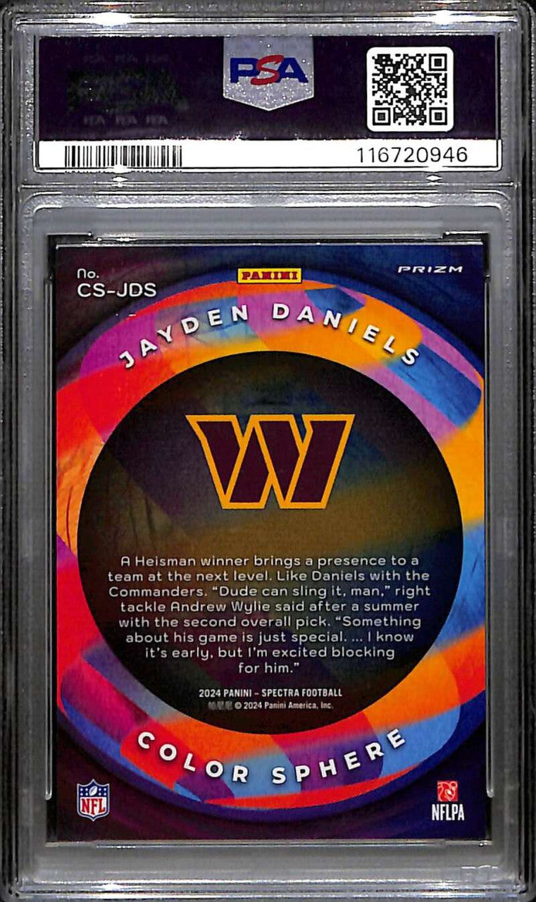 2024 Panini Spectra Color Sphere 13 Jayden Daniels Rookie RC PSA 9 MINT