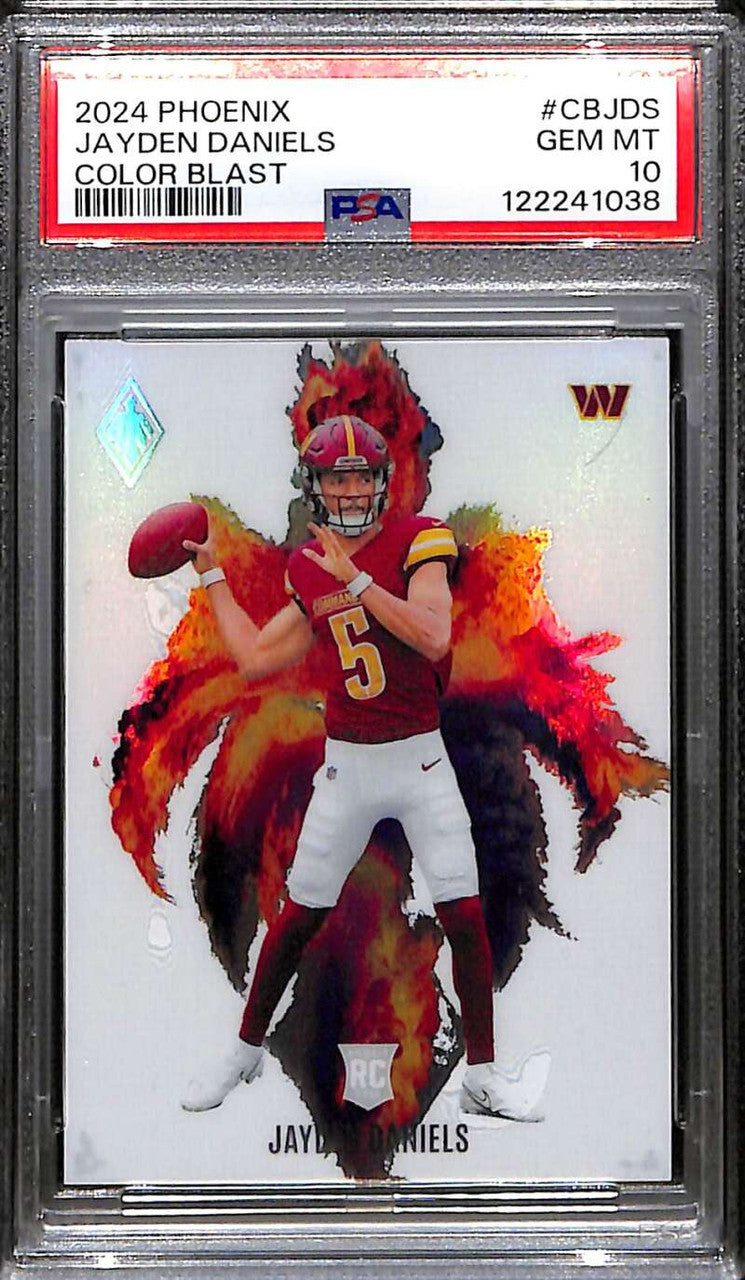 2024 Panini Phoenix Color Blast 5 Jayden Daniels Rookie RC PSA 10 GEM MT