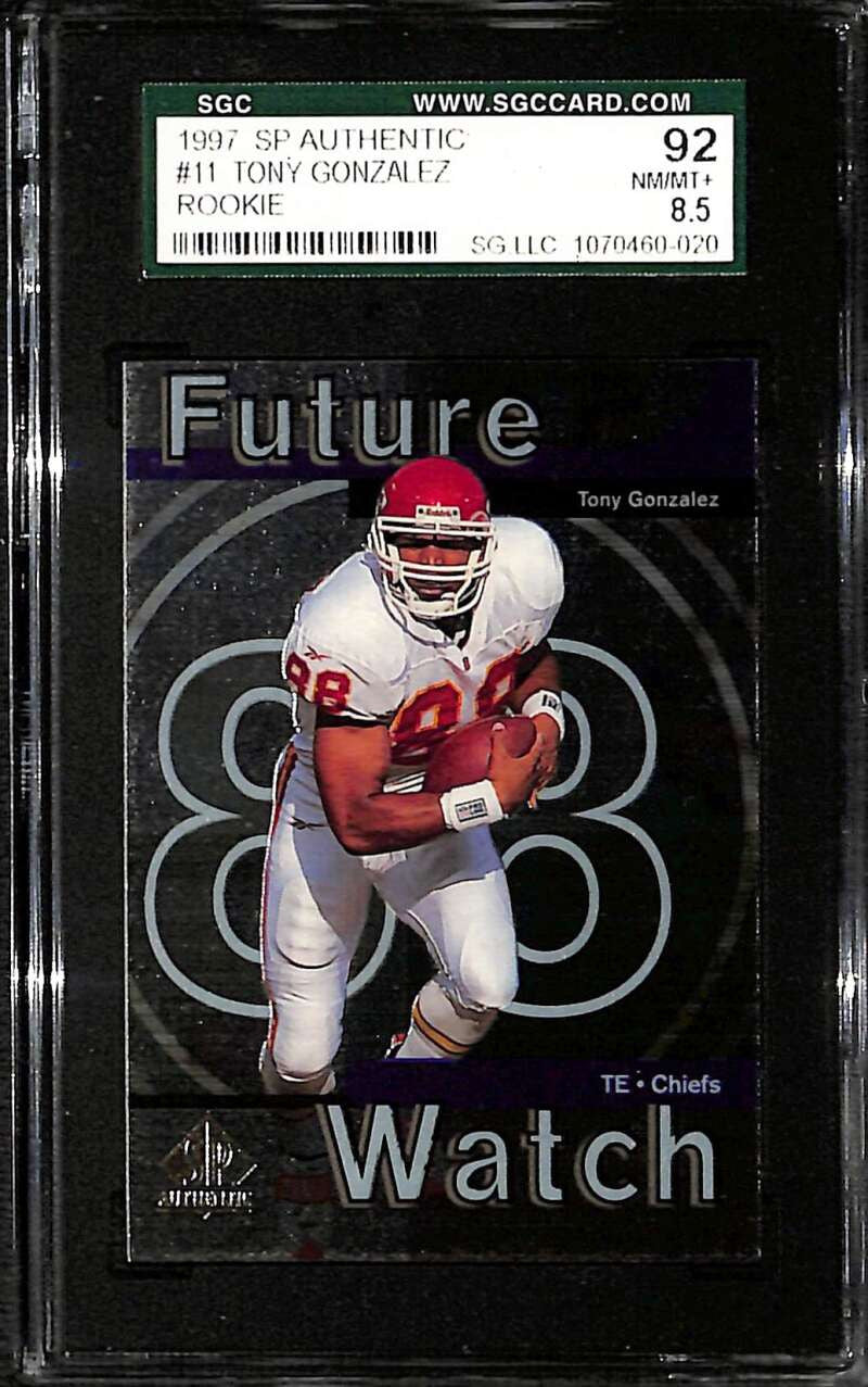1997 SP Authentic 11 Tony Gonzalez Rookie SGC 92 8.5 NM/MT+
