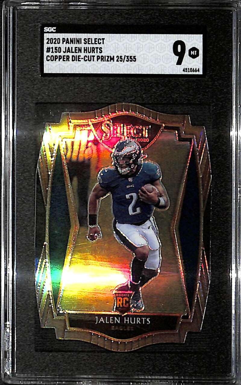 2020 Select Prizm Copper Die Cut 150 Jalen Hurts Rookie 25/355 SGC 9 MT