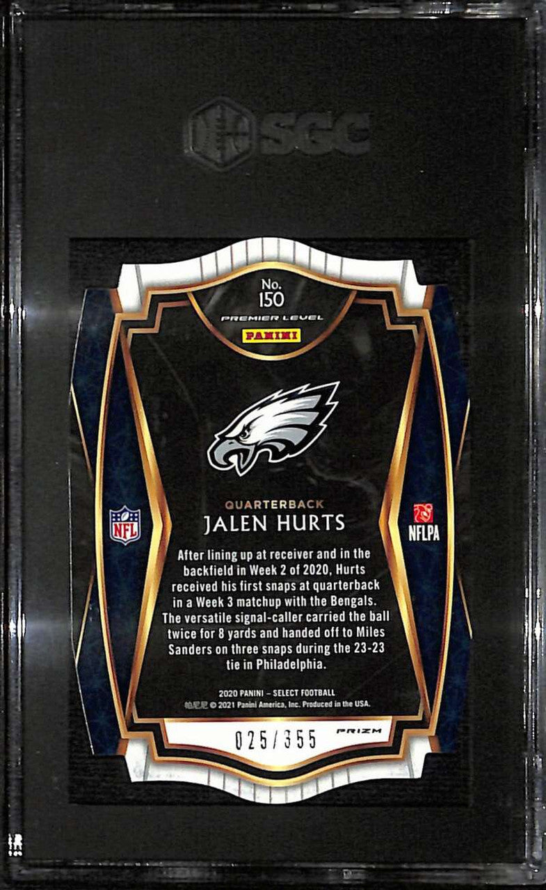 2020 Select Prizm Copper Die Cut 150 Jalen Hurts Rookie 25/355 SGC 9 MT