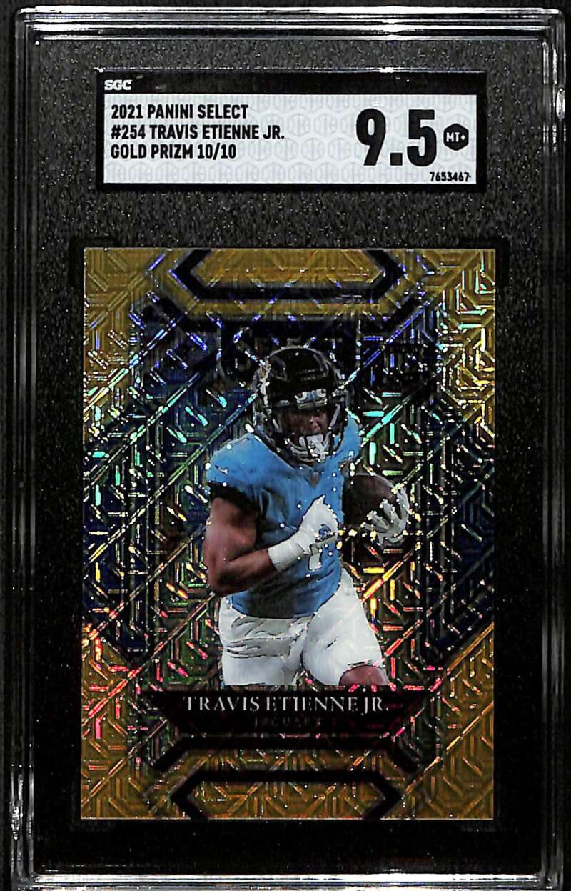 2021 Select Prizm Gold Refractor 254 Travis Etienne Jr. Rookie 10/10 SGC 9.5 MT+