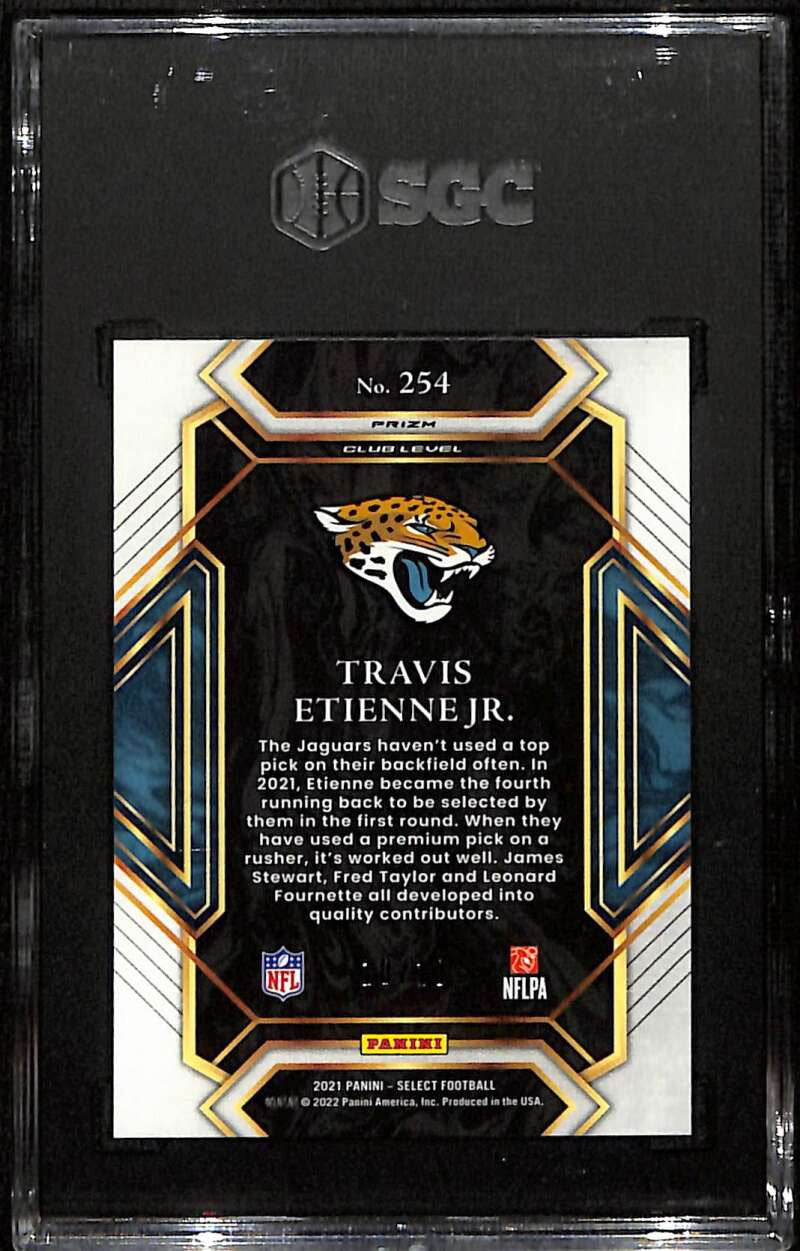 2021 Select Prizm Gold Refractor 254 Travis Etienne Jr. Rookie 10/10 SGC 9.5 MT+