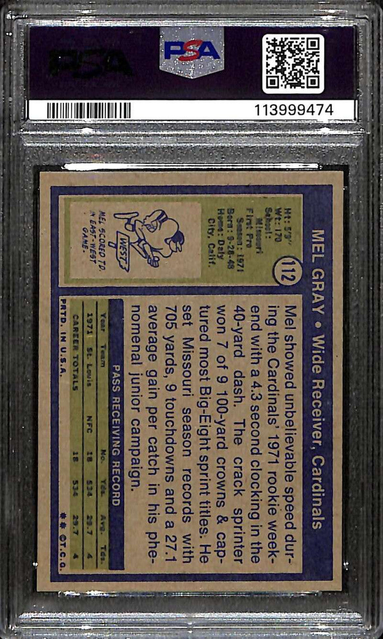 1972 Topps 112 Mel Gray Rookie PSA 8 NM-MT
