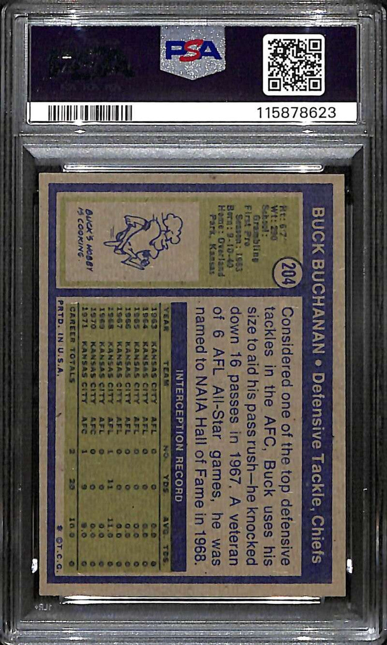SOLD 172713 1972 Topps 204 Buck Buchanan PSA 9 MINT 115878623