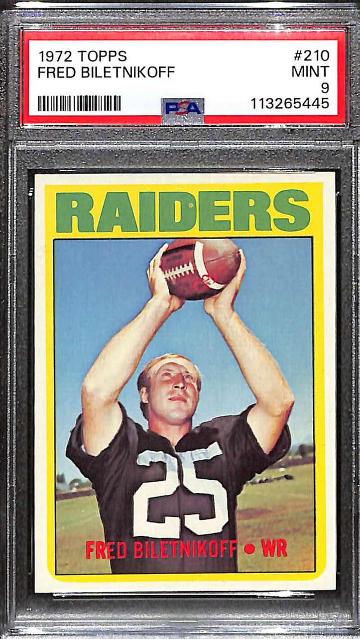 1972 Topps 210 Fred Biletnikoff PSA 9 MINT