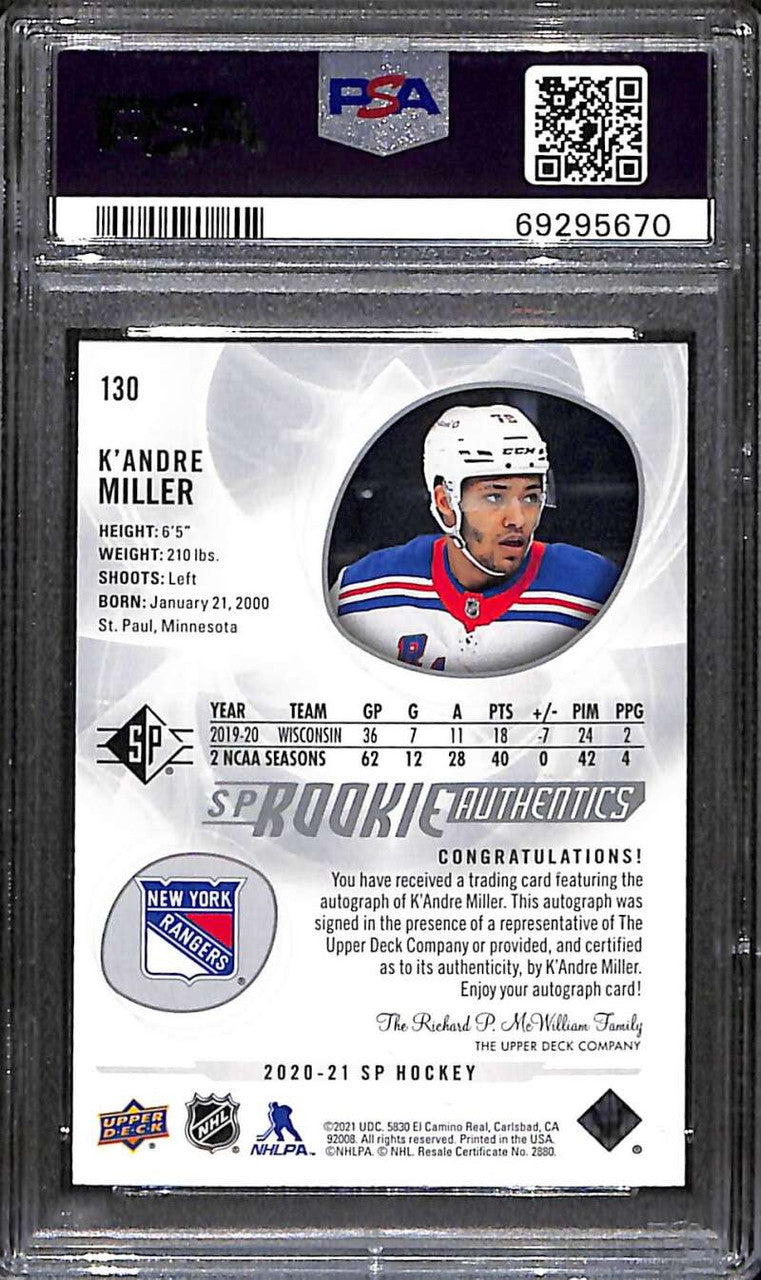 DELETE 172722 2020-21 SP Signatures 130 K'andre Miller Rookie Auto PSA 10 GEM MT
