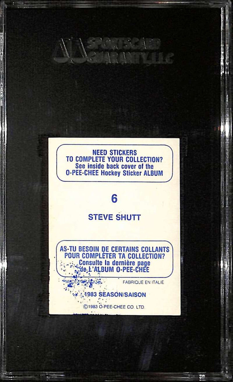 1983-84 O-Pee-Chee Sticker 6 Steve Shutt Auto SGC A Authentic Dan Fox Collection
