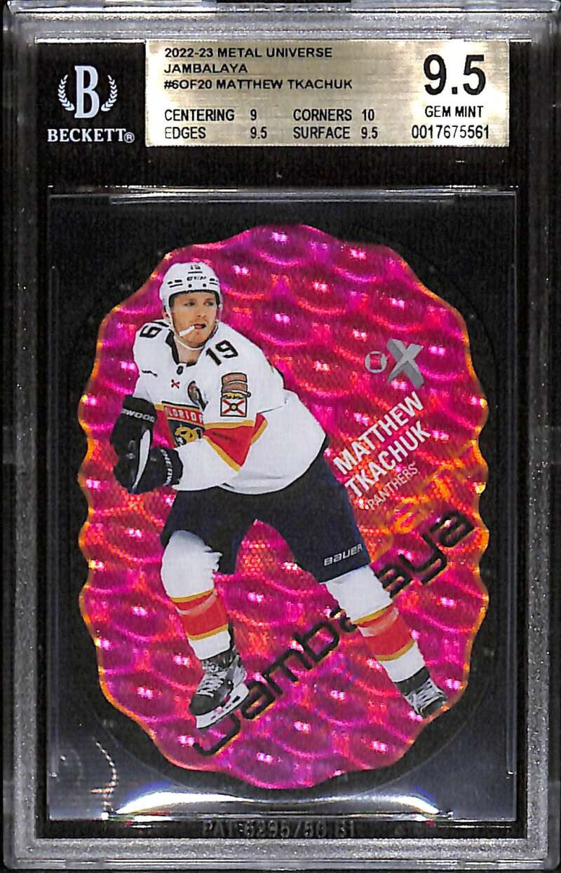 2022-23 Metal Universe Jambalaya 6 Matthew Tkachuk BGS 9.5 GEM MINT