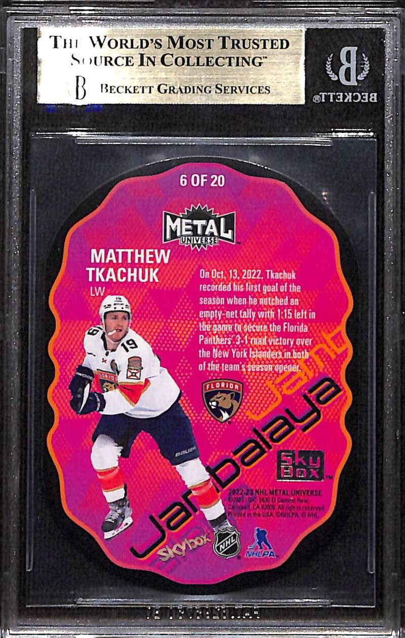2022-23 Metal Universe Jambalaya 6 Matthew Tkachuk BGS 9.5 GEM MINT
