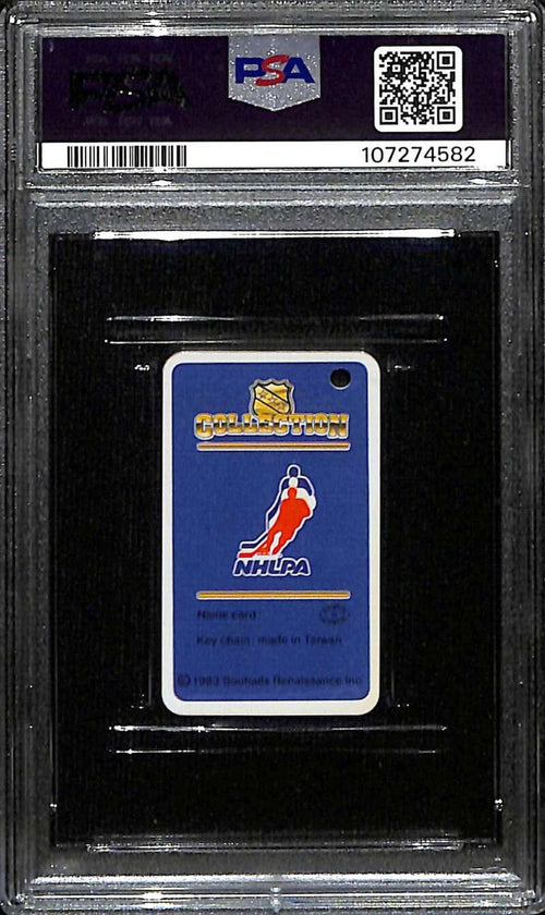 1983-84 NHL Key Tags Souhaits Renaissance Chains Title Card Wayne Gretzky PSA 9