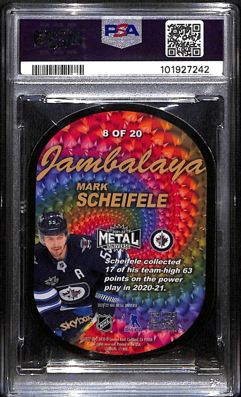 2021-22 Metal Universe Jambalaya 8 Mark Scheifele PSA 10 GEM MT