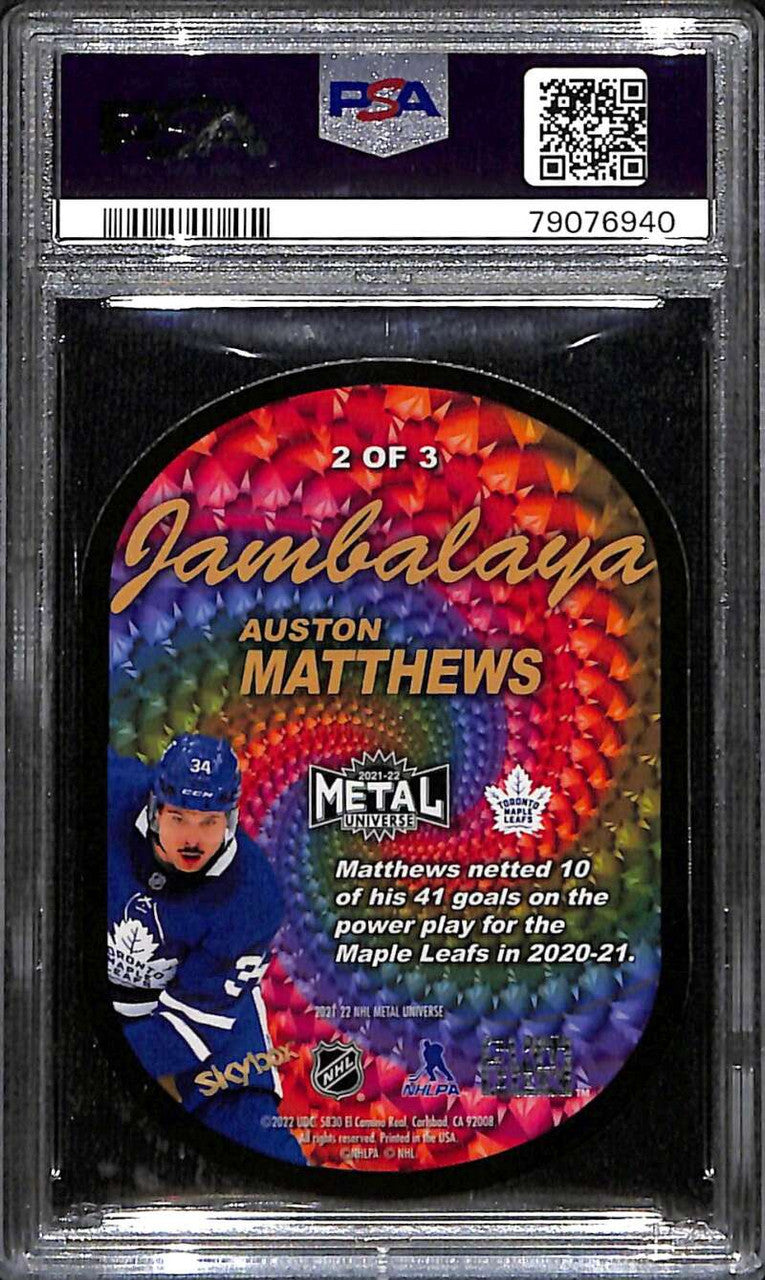 2021-22 Metal Universe Jambalaya 5 Auston Matthews PSA 10 GEM MT