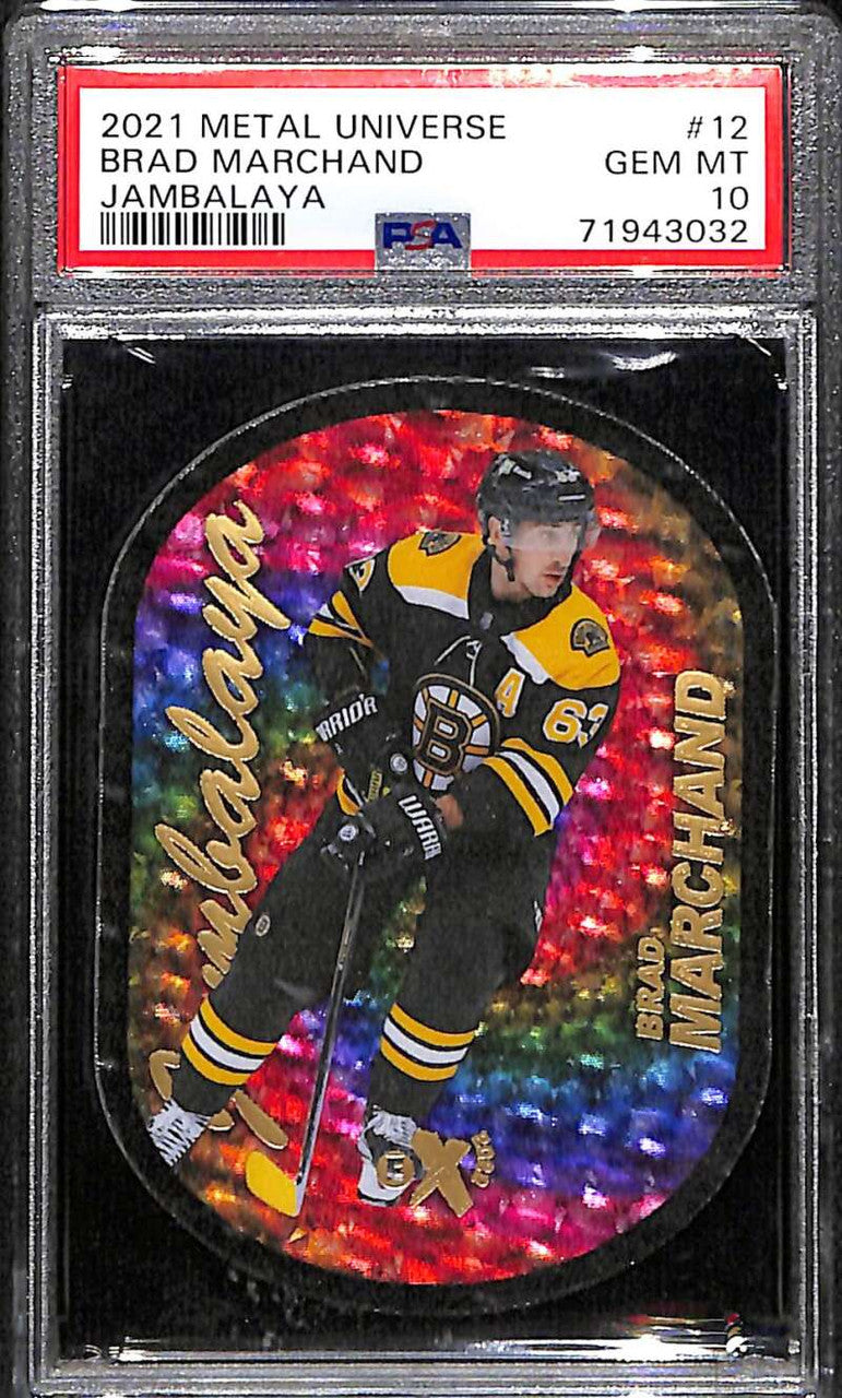 2021-22 Metal Universe Jambalaya 12 Brad Marchand PSA 10 GEM MT