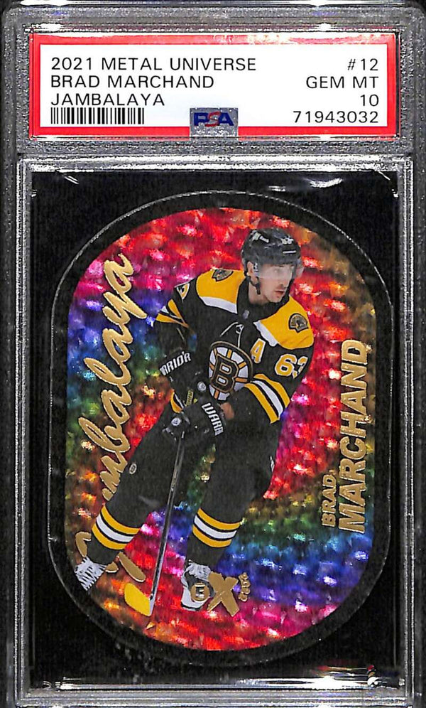 2021-22 Metal Universe Jambalaya 12 Brad Marchand PSA 10 GEM MT