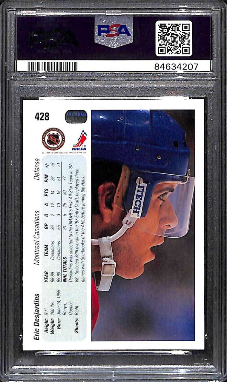 DELETE 172750 1990-91 Upper Deck 428 Eric Desjardins Rookie PSA 10 GEM MT