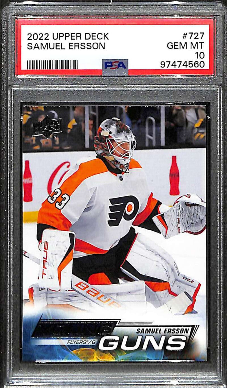 2022-23 Upper Deck 727 Samuel Ersson Rookie YG Young Guns PSA 10 GEM MT