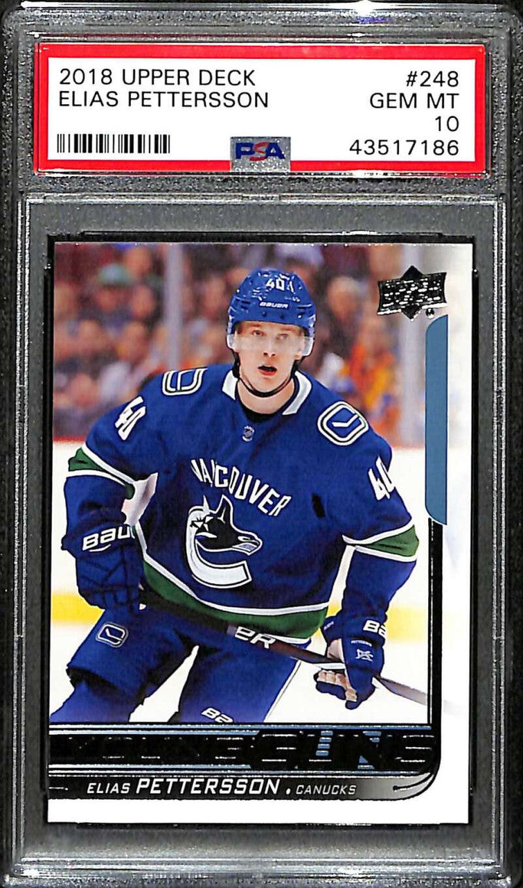 2018-19 Upper Deck 248 Elias Pettersson Rookie YG Young Guns PSA 10 GEM MT 665