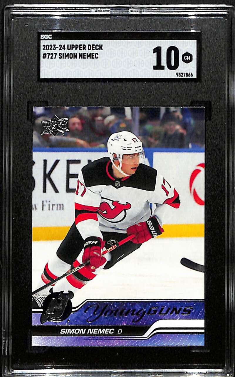 2023-24 Upper Deck 727 Simon Nemec Rookie YG Young Guns SGC 10 GM 9327866