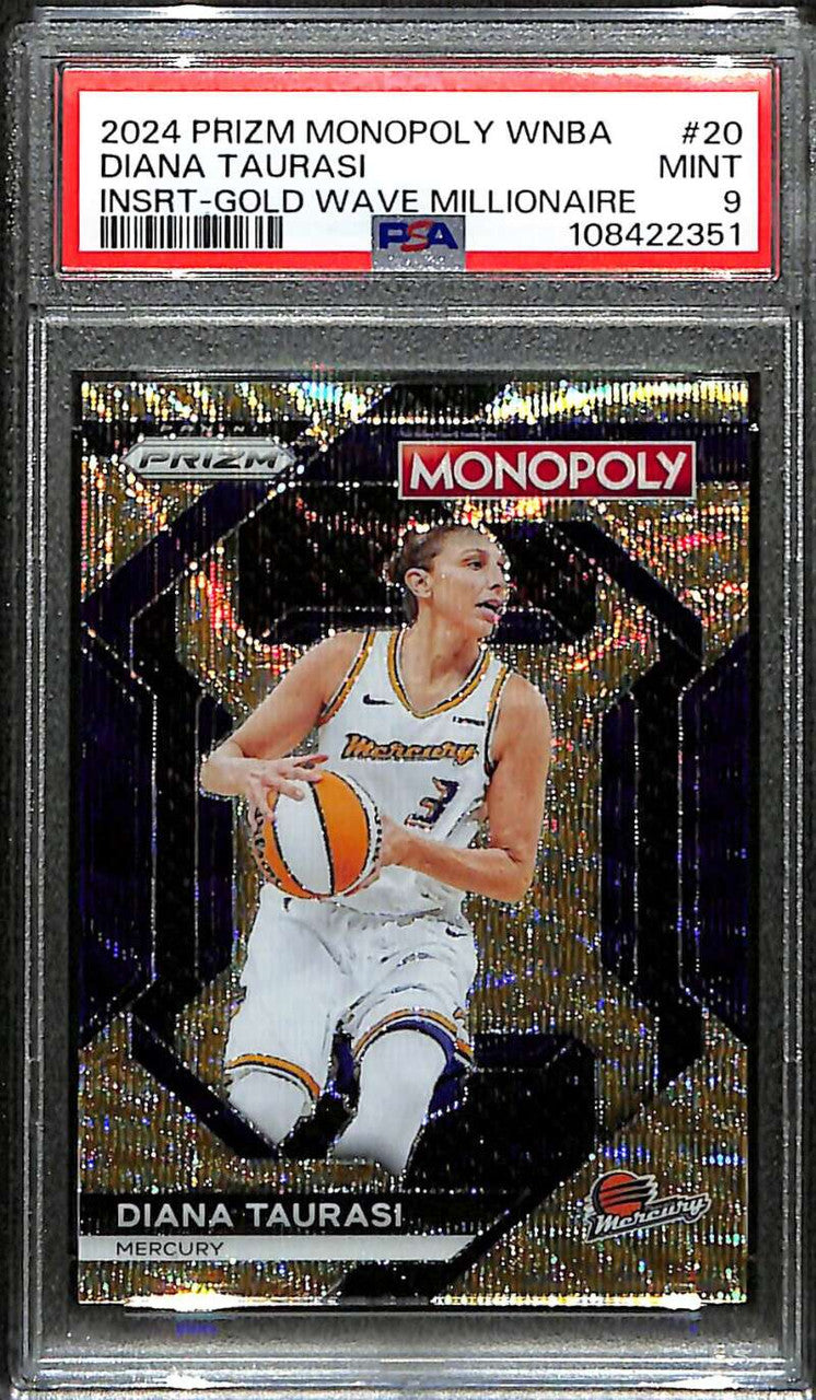 2024 Panini Prizm Monopoly WNBA Millionaire Gold Wave Diana Taurasi 2/10 PSA 9