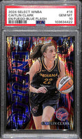 2024 Select WNBA En Fuego Blue Flash Prizms 14 Caitlin Clark RC 76/99 PSA 10 GEM