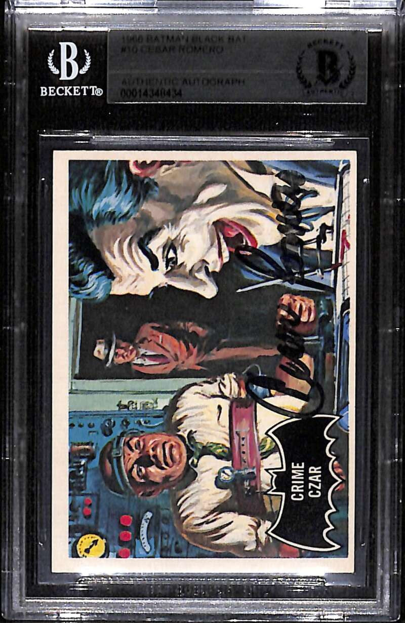 1989 Topps Batman Deluxe Reissue 10 Crime Czar Cesar Romero BAS Authentic Auto