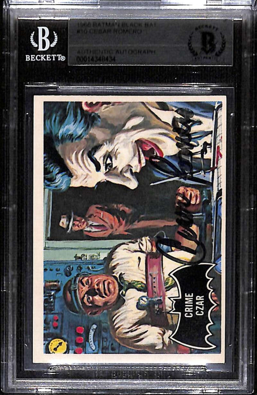 1989 Topps Batman Deluxe Reissue 10 Crime Czar Cesar Romero BAS Authentic Auto