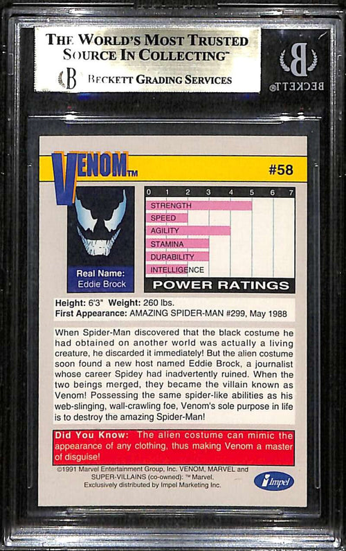 1991 Marvel Universe II 58 Venom BGS 9.5 GEM MINT