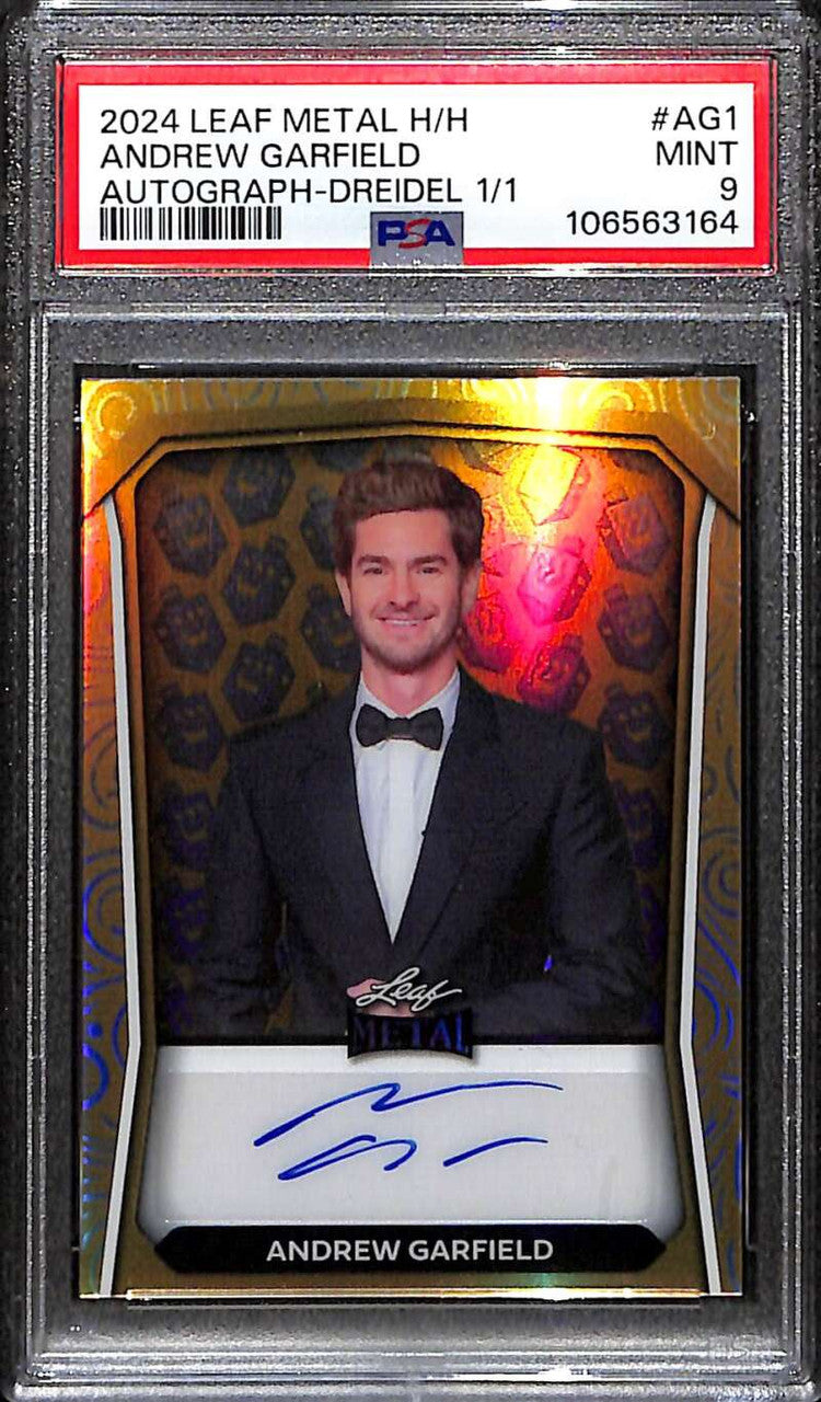2024 Leaf Metal Holidays Autographs Dreidel Andrew Garfield Auto 1/1 PSA 9 MINT