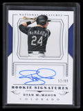 2018 Panini National Treasures Rookie Signatures 13 Ryan McMahon RC Auto 52/99