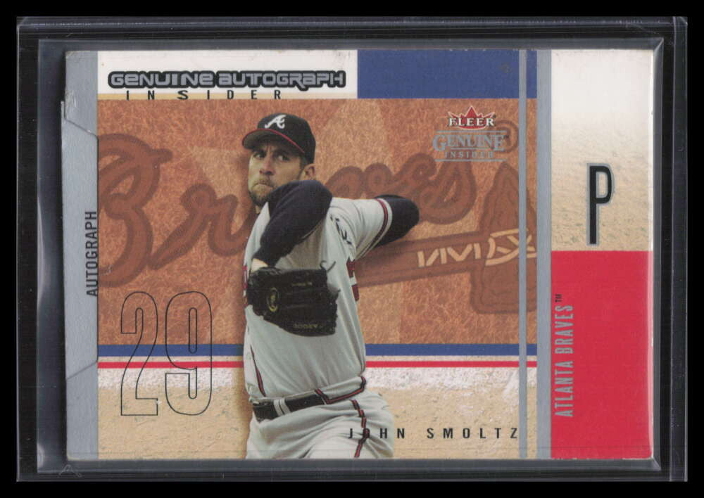 2004 Fleer Genuine Insider Autograph JS John Smoltz Auto 147/150 READ DAMAGED VG