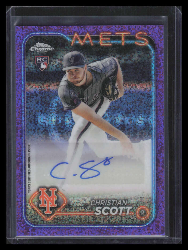 DELETE 172909 2024 Topps Chrome Update Purple Speckle Refractor Christian Scott RC Auto /299