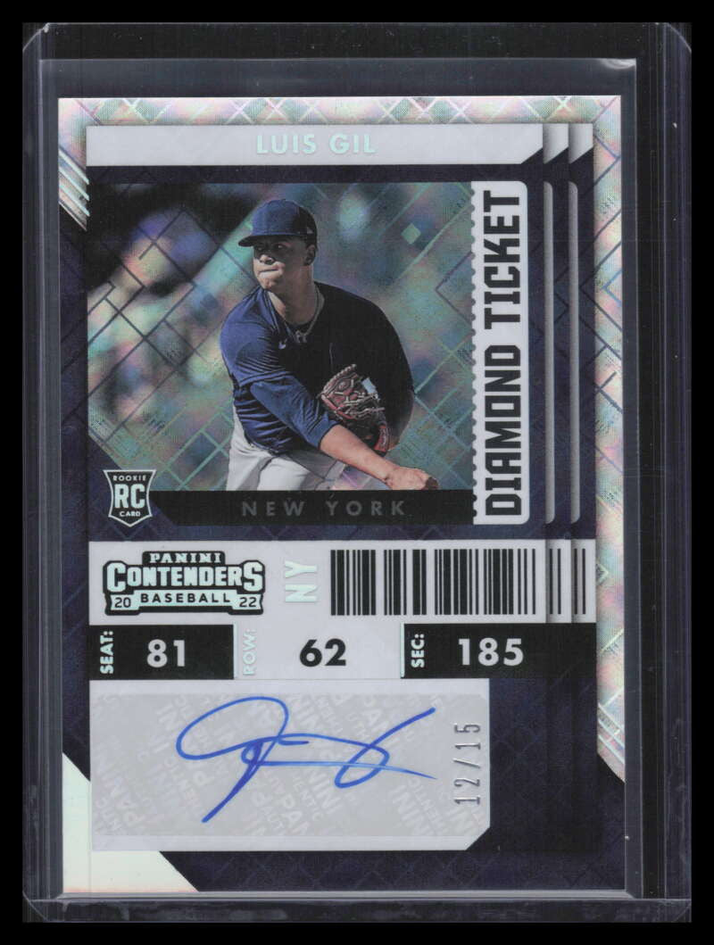2022 Panini Chronicles Contenders Rookie Diamond Ticket Luis Gil RC Auto 12/15