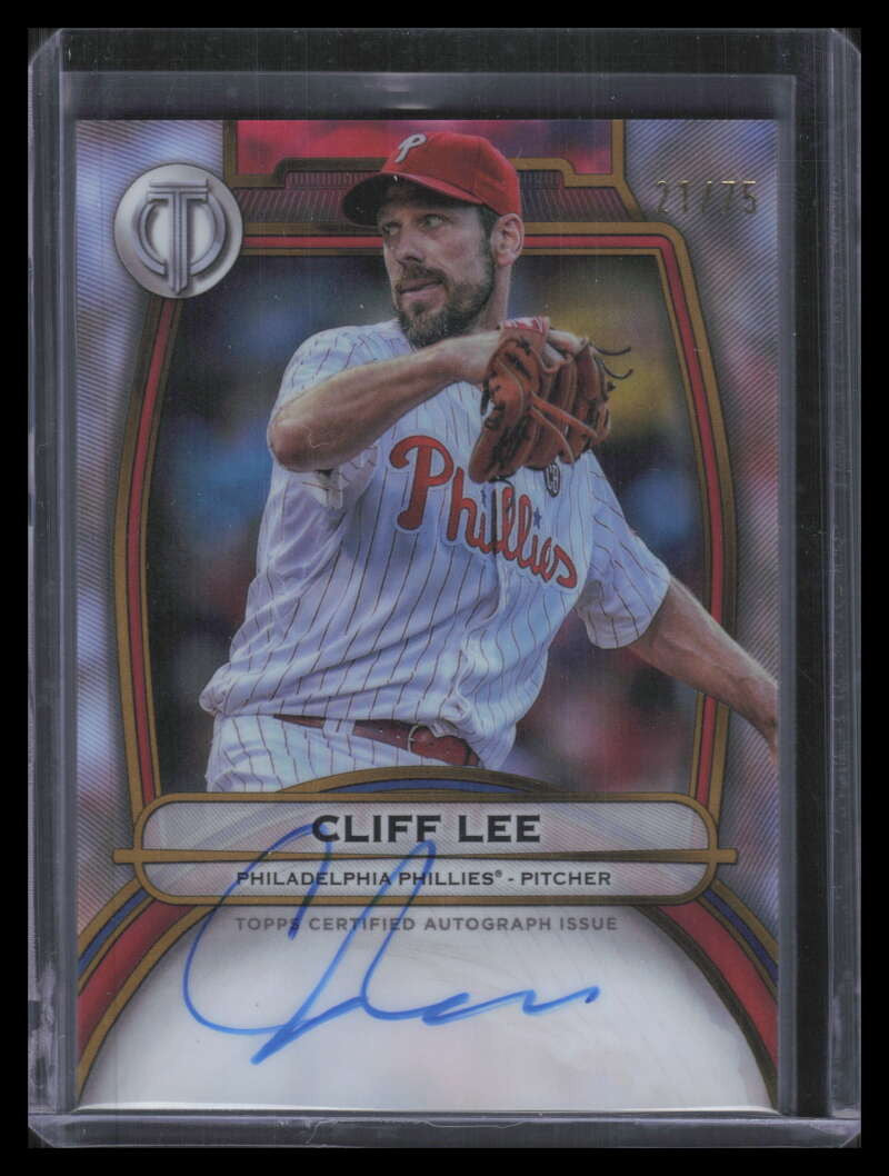 2025 Topps Tribute Autographs Gold TALEE Cliff Lee Auto 21/75