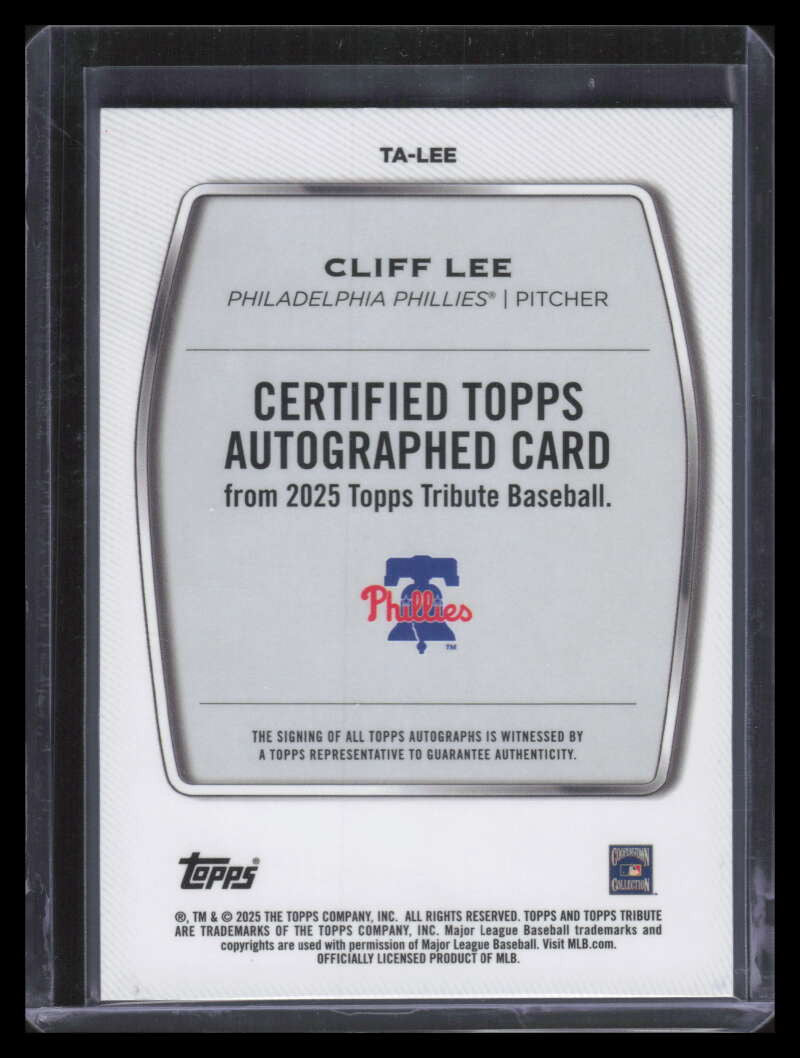 2025 Topps Tribute Autographs Gold TALEE Cliff Lee Auto 21/75