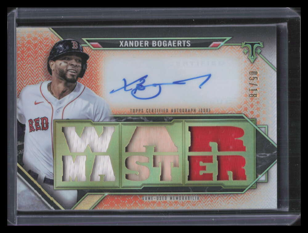 2021 Topps Triple Threads Autograph Relics Amber Xander Bogaerts Jersey Auto /18