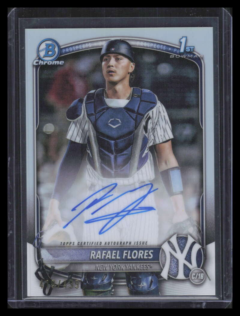 SOLD 172925 2025 Bowman Chrome Prospect Autographs Refractor Rafael Flores RC Auto 419/499